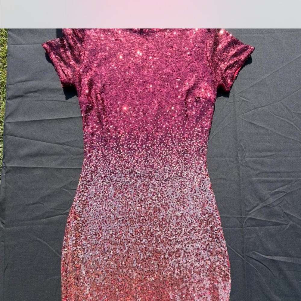 Fashion Nova Sparkling Pink Mini Dress